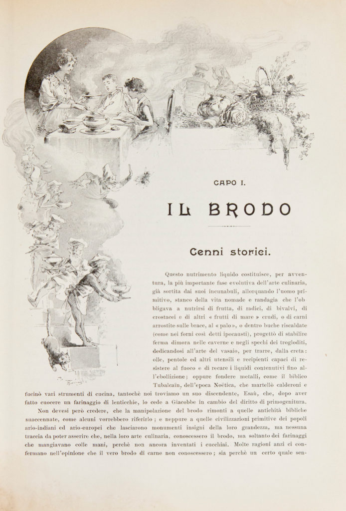 BIBLIO  L'arte Cucinaria in Italia. Trattato teorico pratico e  dimostrativo della cucina italiana e delle principali straniere,  applicabile a qualsiasi servizio sia per cucina di lusso che per quelle  d'albergo e